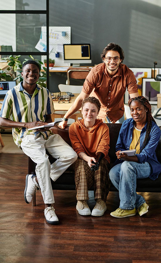 Diverse group of people in an office